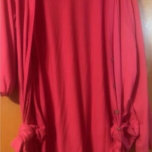 SHEIN Red Cardigan with Button Detail